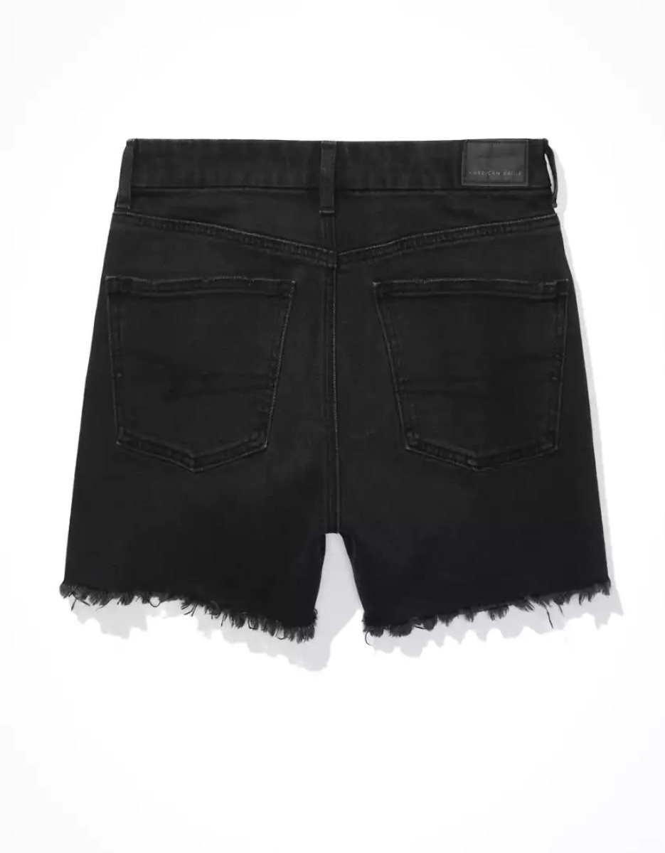 Shorts American Eagle AE Stretch Curvy Denim Mom Noir Femme | AKS-12557099